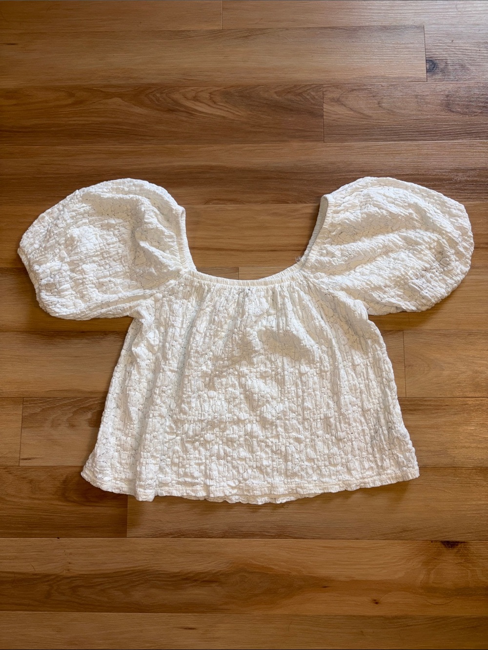 Old Navy Cream Puff Sleeve Square-Neck Blouse